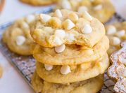 A picture of white chocolate chip cookies