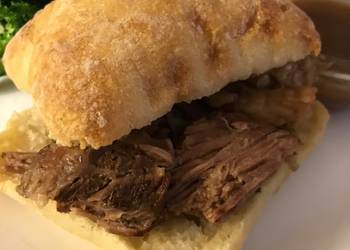 How to Cook Yummy Ridiculously easy Roast beef au jus sandwiches