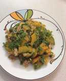 Bí ngô xào thịt gà