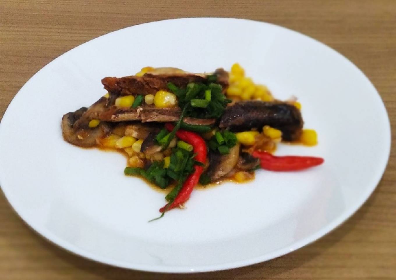 Tumis sarden jagung jamur