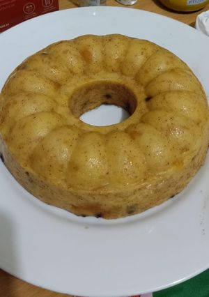 Foto resep Bread pudding with chocochips and sesame seeds (kukus)