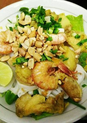 Hình của món Mỳ Quảng Tôm Thịt.
