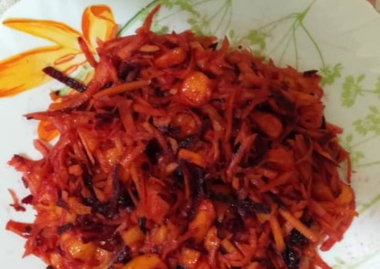 Steps to Make Any-night-of-the-week Carrot, beetroot salad