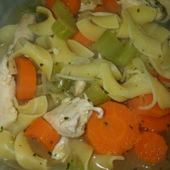 A picture of Sharon's Homemade Chicken Noodle Soup.