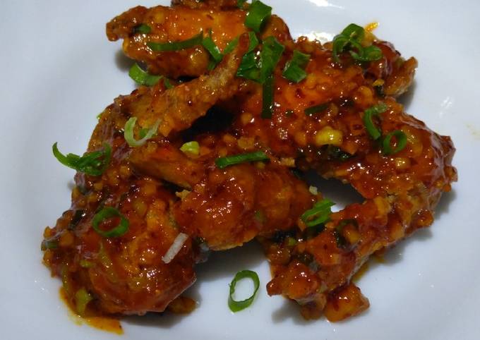 Bagaimana Menyiapkan Korean Spicy Chicken Wings, Sempurna