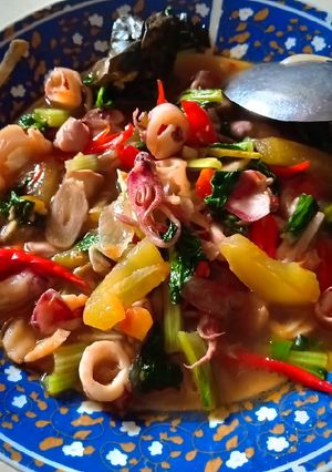 Foto resep Tumis sotong sawi