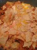 Chilaquiles Rojos with Chorizo