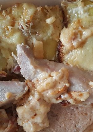 Une photo de Gratin de pomme de terre crémeux au bacon