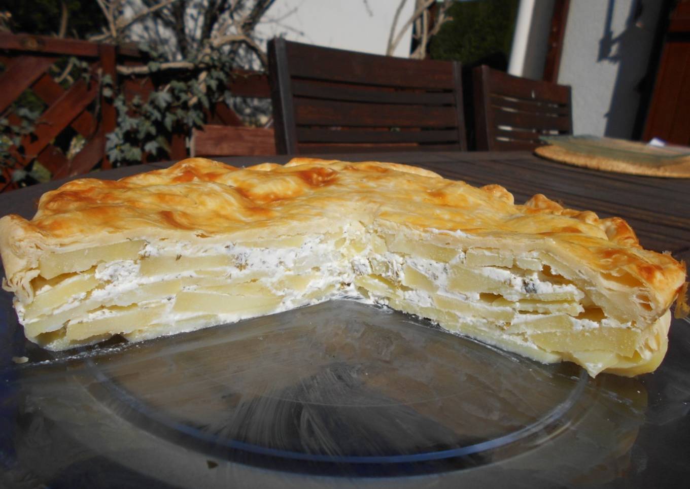 Tourte aux pommes de terres fromage frais et persil