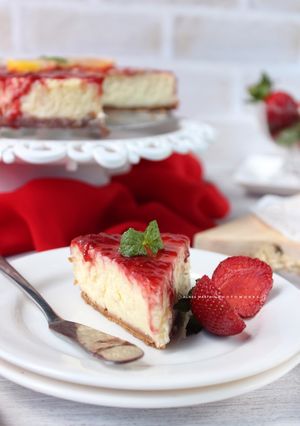 Foto resep Cheese Cake with Strawberry glaze
