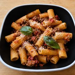 A picture of Sausage Ragù with Rigatoni.