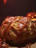 Cocina de subsistencia: "Cerebro Sangriento" relleno de Caballa y Guisantes