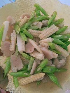 Foto resep Tumis buncis baby corn bakso