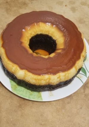 Una foto de Chocoflan
