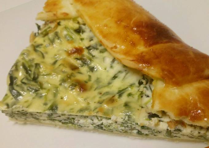 Ricotta, spinach and pancetta pie