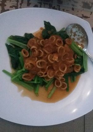 Foto resep Sawi siram sambal cumi