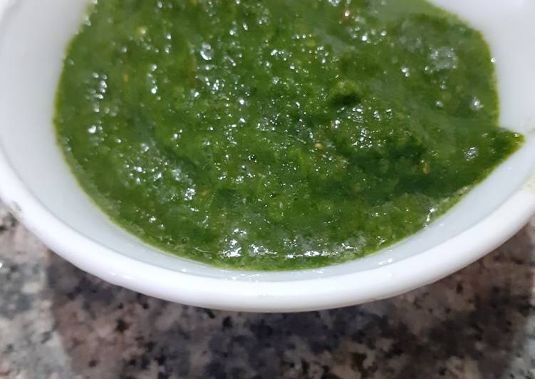 Recipe of Any-night-of-the-week Green chutney with a twist