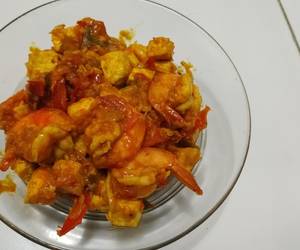 Resep mudah Tumis udang dan tahu (pedas dan lezat) 🥰 Enak Sempurna