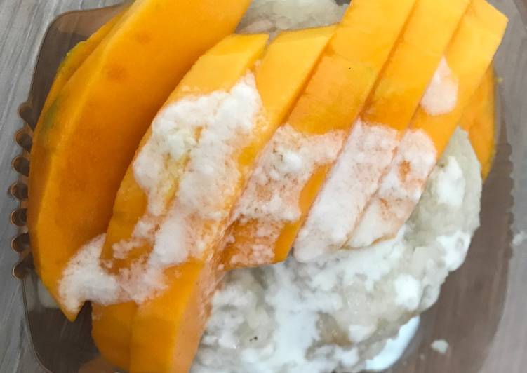 Cara Gampang Membuat Mango sticky rice (pakai rice cooker), Lezat