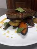 Ojo de bife con guarnición