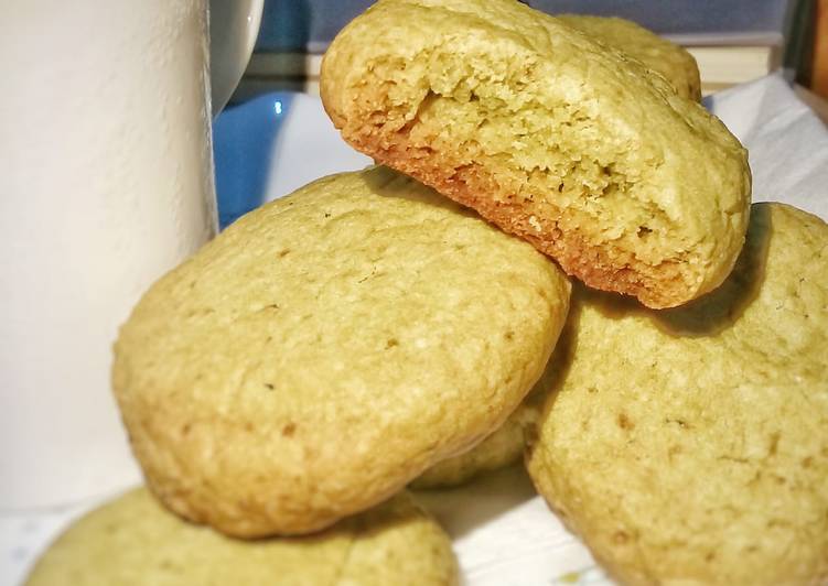 Cara Gampang Menyiapkan Almond matcha cookies Anti Gagal