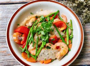 Hình của món Bóng Bì Xào Tôm Thập Cẩm.