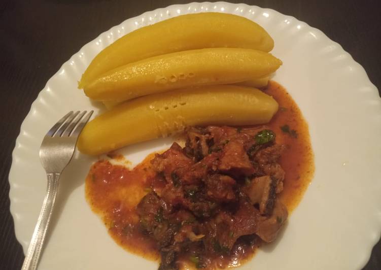 Easiest Way to Make Perfect Matumbo served with bananas