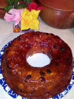 Una foto de Torta de pan con queso y Uvas pasas