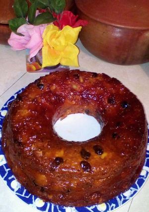 Una foto de Torta de pan con queso y Uvas pasas