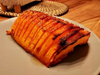 Courge Hasselback au sirop d’érable