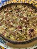 Tarte rhubarbe et fruits exotiques