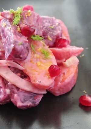 A picture of Autumnal Kaki Beets Salad.