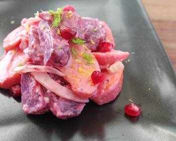 Fresh, Prepare Recipe Autumnal Kaki Beets Salad Most Delicious