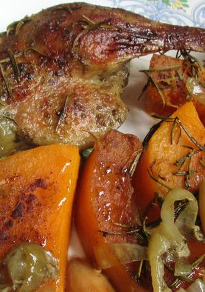Kacsasült párolt sütőtökkel recept fotója