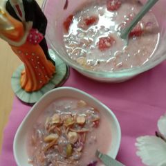 A picture of Rose Milk vermicelli kheer.