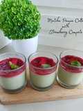 Matcha Panna Cotta with Strawberry Compote