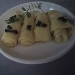 A picture of Khandvi.