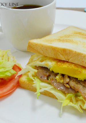 【樂客來】早午餐之～里肌豬肉蛋吐司 的食譜成品照片