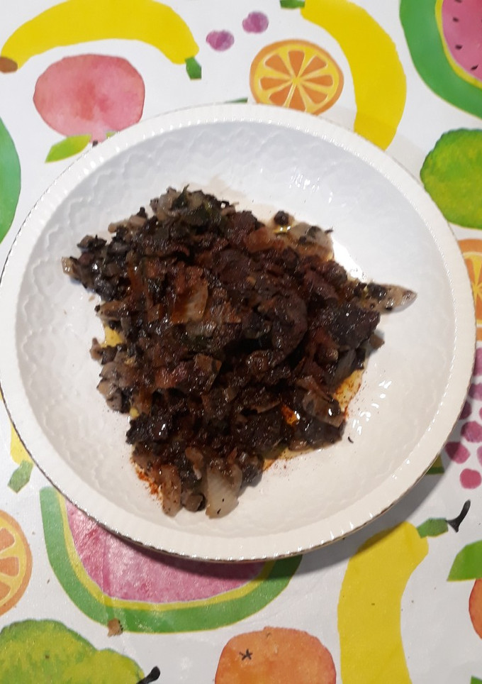 Una foto de Sangre encebollada al vino tinto
