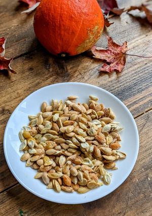 A picture of Oven Baked Pumpkin Seeds.