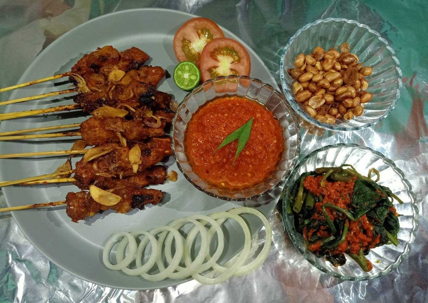 Sate plecing ayam