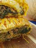 Strudel de alheira, maçã, espinafres e nozes - Entrada - Bimby