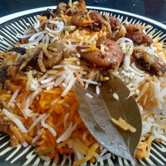 A picture of Shrimp biryani.