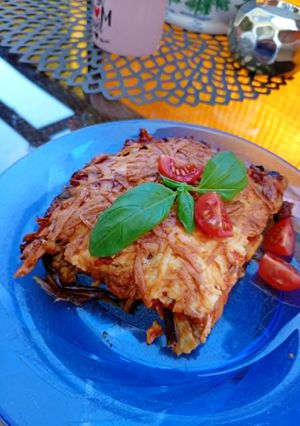 Vega rakott padlizsán recept fotója