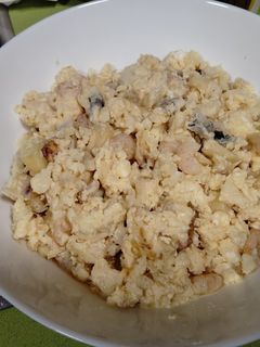 Una foto de Revuelto de bacalao y gambas Thermomix