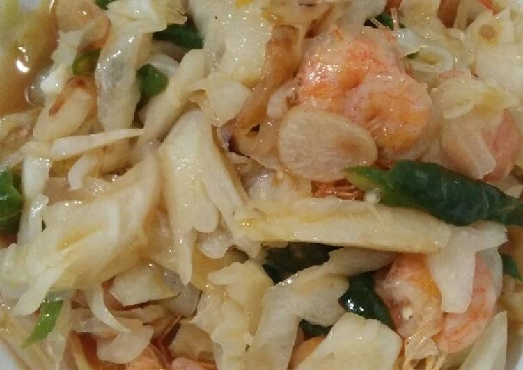 Resep Kol tumis udang yang Lezat