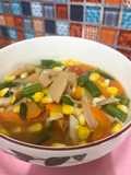 Capcai kuah dengan sosis fill cheeze (no cabai)