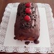 Budín con chips y cerezas