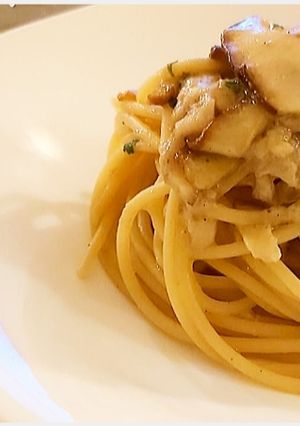 A picture of Spaghetti with Porcini Mushrooms.
