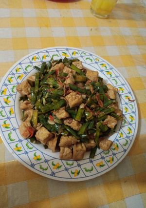 Foto resep Tumis kacang panjang tahu saus tiram